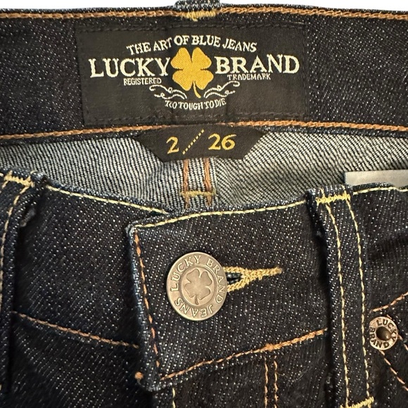 Lucky Brand | Women's Black Dark Wash Mid Rise Zoe Skinny Jeans Size 26 - Picture 3 of 10